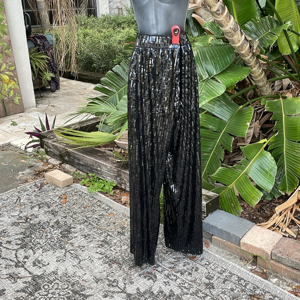 Express Carla sequin wide leg pants - Picture 3 of 6